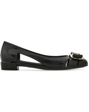 Ferragamo Nara Cut-Out Ballet Flats - Black