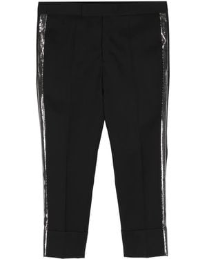 SAPIO Pressed-Crease Wool Tapered Pants - Black