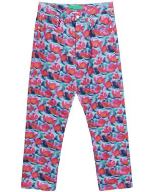 Tres Bien Printed 5-Pocket Jeans - Blue