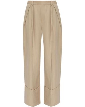 Victoria Beckham Wide Trousers - Natural