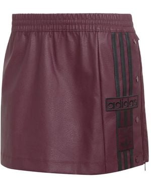 adidas Adibreak Logo-Patch Side-Stripe Mini Skirt - Purple