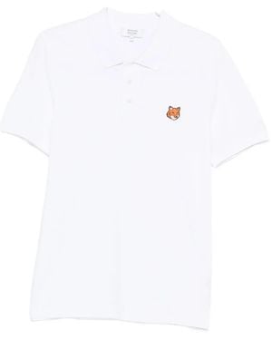 Maison Kitsuné Fox Head Polo Shirt - White