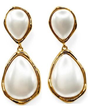 Hzmer Jewelry Shudha Faux Pearl Earrings - White