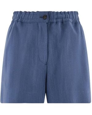 Ferragamo Shorts Aus Faille - Blau