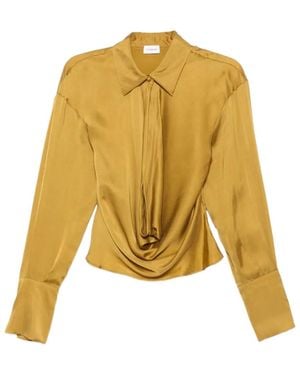 ANDAMANE Draped Long-Sleeve Shirt - Yellow