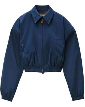 Alexander Wang クロップド ハリントンジャケット - ブルー