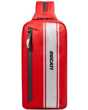 Piquadro X Ducati Logo-Print Backpack - Red