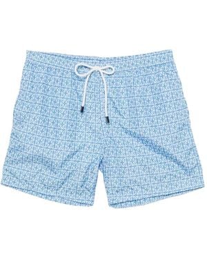 Barba Napoli Short De Bain À Imprimé Géométrique - Blue