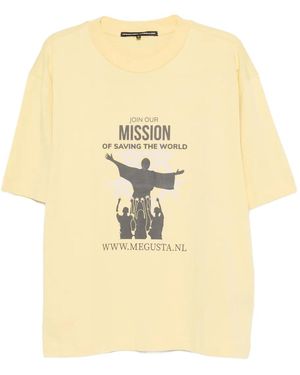 MEGUSTA Recruiter Graphic-Print T-Shirt - Natural