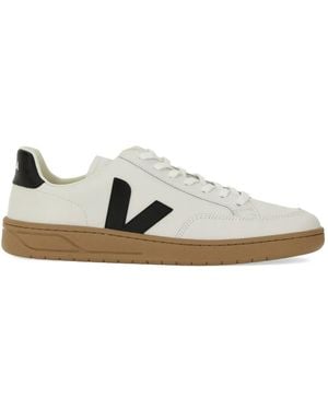 Veja V-12 Logo Trainers - White
