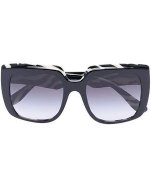 Dolce & Gabbana Zebra Oversized Square-Frame Sunglasses - Blue