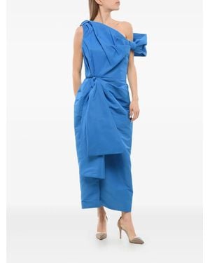 McQueen Draped Midi Dress - Blue