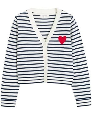 Chinti & Parker Striped Merino Cardigan - Blue