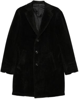 Canali Single-Breasted Notched-Lapel Coat - Black