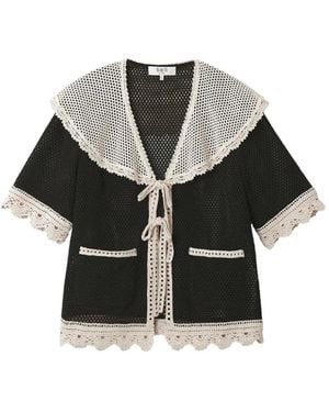 Sea Cardigan En Crochet À Col Marin - Black