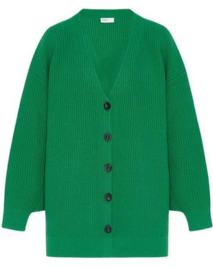 Rosetta Getty Cardigan Nervuré À Empiècements - Vert