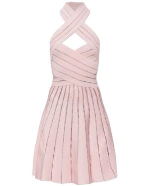 Balmain Cross-Strap Backless Mini Dress - Pink