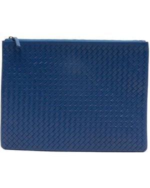 Dragon Diffusion A4 Woven Zip Clutch Bag - Blau