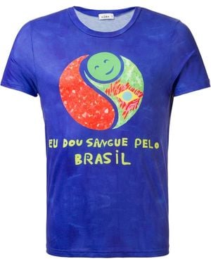 Amir Slama Graphic-Print T-Shirt - Blue