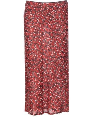 Saint Laurent Elasticated-Waistband Midi Skirt - Red