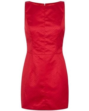 Elisabetta Franchi Taffeta Mini Dress With Fish Scale Pattern - Red