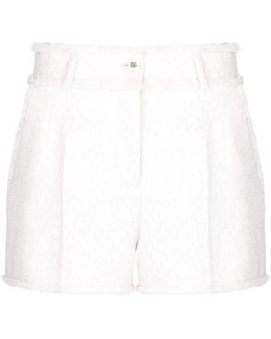 Dolce & Gabbana Raschel Tweed Shorts - White