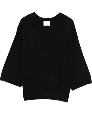 Allude Kurzärmeliger Pullover - Schwarz