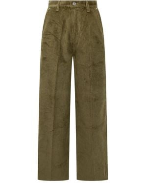 Ami Paris Wide-Leg Corduroy Trousers - Green