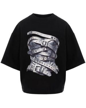 Hamza Belts-Print T-Shirt - Black
