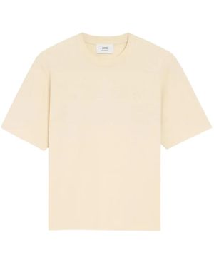 Ami Paris Embossed-Logo T-Shirt - White