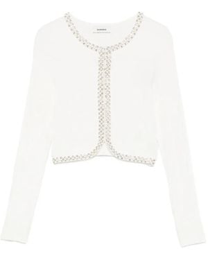 Sandro Cárdigan Con Apliques De Strass - Blanco