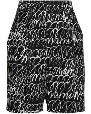 Marni Echoes-Print Cotton Shorts - Black