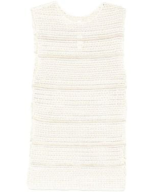 Lauren Manoogian Basket-Weave Top - White