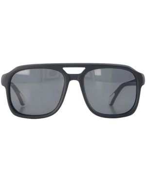 Yohji Yamamoto Vantos Sonnenbrille Mit Eckigem Gestell - Grau