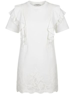 Valentino Garavani Short-Sleve Mini Dress - White