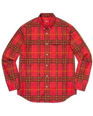 Supreme Spray Tartan Shirt - Red