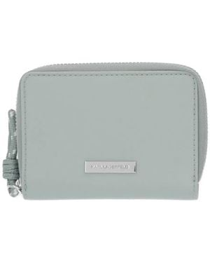 KARL LAGERFELD Logo-Plaque Zip-Around Wallet - Gray