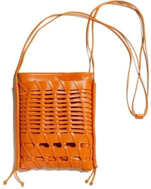 Hereu Trena Woven-Pocket Cross Body Bag - Orange