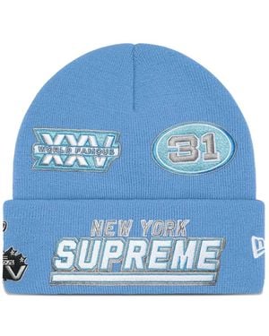 Supreme X New Era Football Beanie Hat - Blue