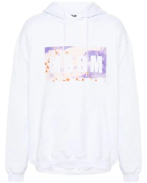 MSGM Sudadera con estampado gráfico - Blanco