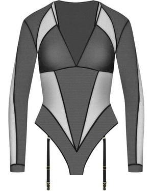 Maison Close Long-Sleeve Bodysuit - Grey