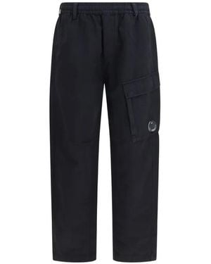 C.P. Company Lens-Detail Cargo Trousers - Blue