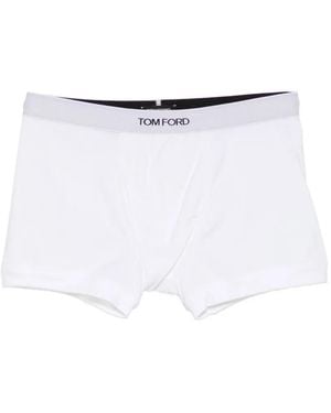 Tom Ford Logo-Waistband Boxers - White