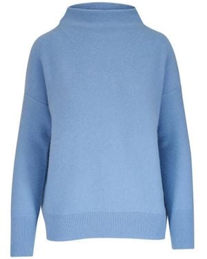 Vince Funnel-Neck Sweater - Blue