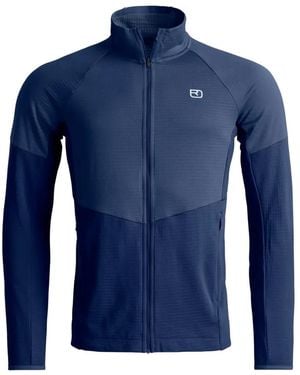 Ortovox Waffle-Knit Panelled Jacket - Blue