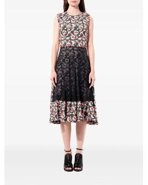 Balenciaga Floral-Jacquard Sleeveless Midi Dress - White