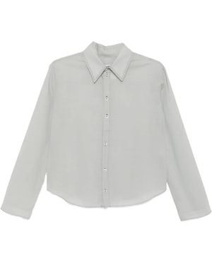Camiel Fortgens Frayed-Edge Long-Sleeve Shirt - White