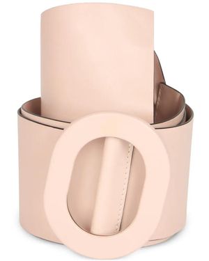 Red(V) Rounded Buckle Belt - Pink