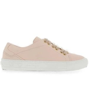 Ferragamo Gancini-Plaque Leather Trainers - Pink