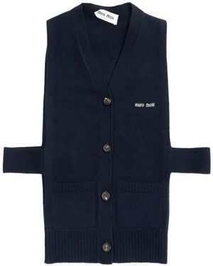 Miu Miu Chaleco Tipo Cárdigan - Azul
